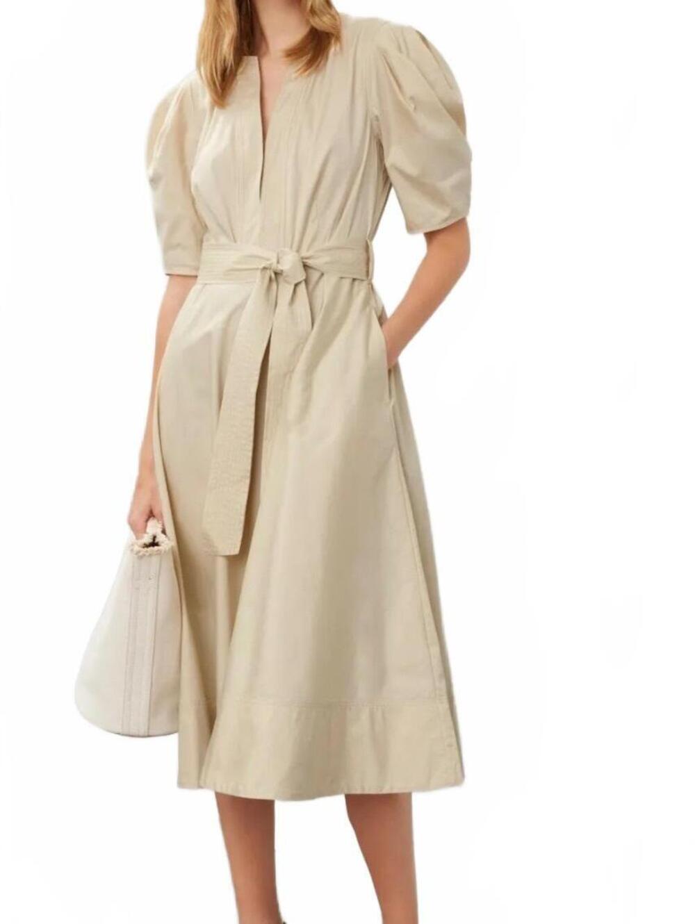 Polo Ralph Lauren Puff Sleeve Midi Dress | Women's Size 14 | $398 Retail